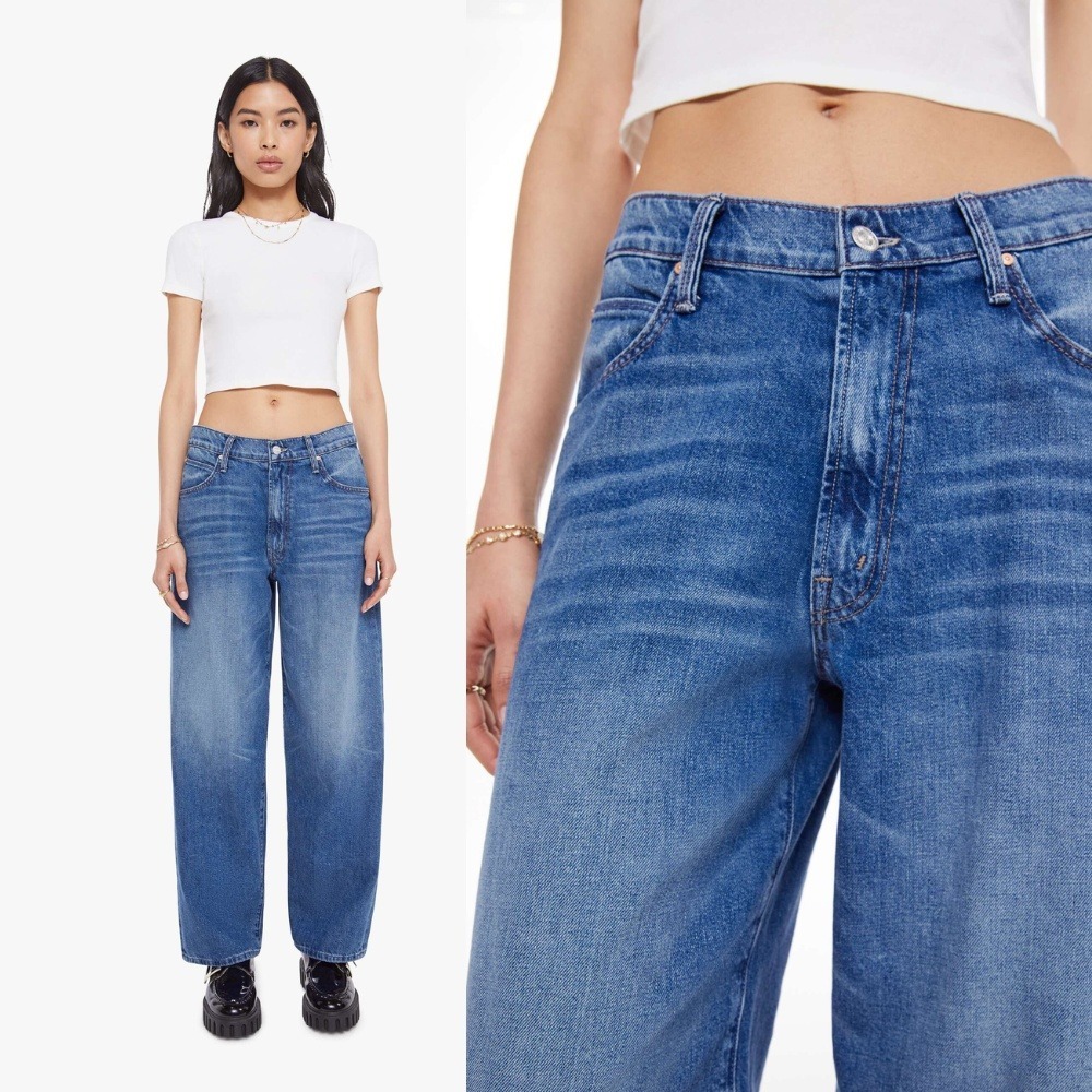 Mother Superior Lil Delinquent Jeans Riches To Rags 26 Blue High Rise  Wide Leg